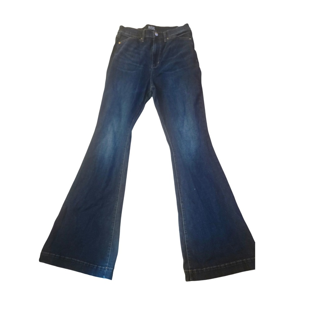 ANA A New Approach Womens High Rise Flare Jeans Dark Wash Size 12T Tall